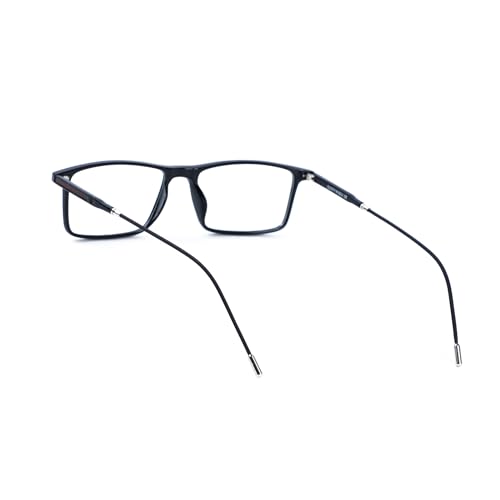 Image of Rectangle Full Frame Glossy Black Eyeglasses for Unisex || (86907)