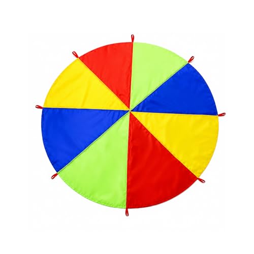 GYTFOG 6FT Parachute Kids Rainbow Parachute Parachute Toy for Kids with 8 Handles Gymnastics Play Circus Games for Kids School Playground Outdoor Activities Lawn Games Picnic Mat