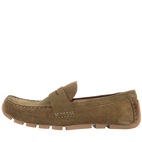Image of Clarks Mens Oswick Bar Dark Olive SDE Loafer