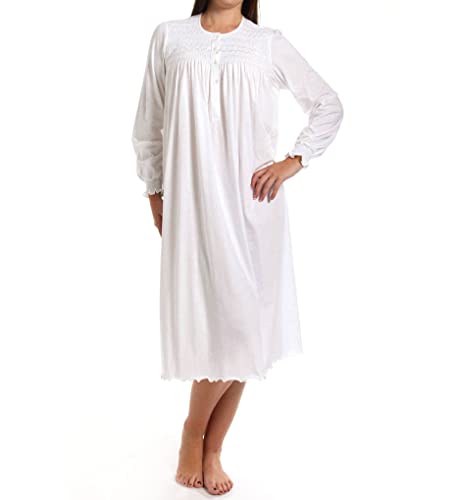 P-Jamas Women's Isabel Isabel Smocked Long Sleeve Nightgown3