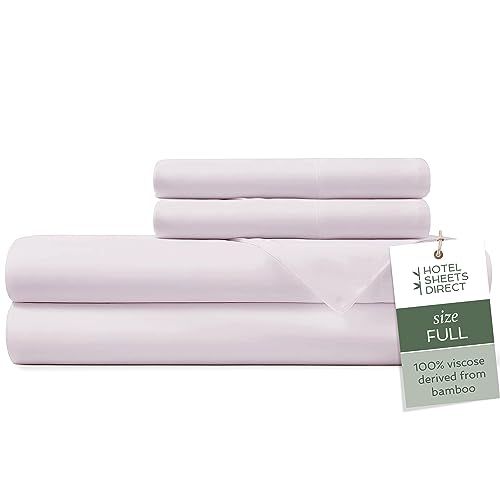 Image of Hotel Sheets Direct 4 Piece Bed Sheet Set Full Size, 100% Viscose Derived from Bamboo Sheets Set with 2 Pillowcases, Cooling & Breathable Luxury Bedding, Moisture-Wicking & Silky Soft, Light Pink