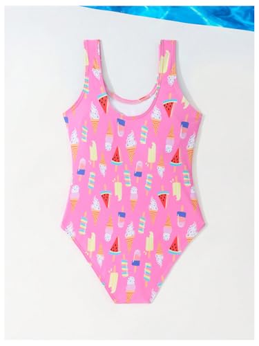 Verdusa Girl's Cute Graphic One Piece Swimsuit Sleeveless Summer Bathing Suit2