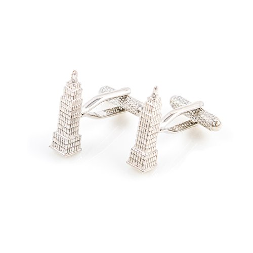 MRCUFF Empire State Building NYC New York City Pair Cufflinks in Presentation Gift Box & Polishing Cloth4