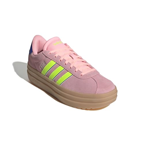 Image of adidas Womens Vl Court Bold Lace Up Sneakers Shoes Casual - Pink