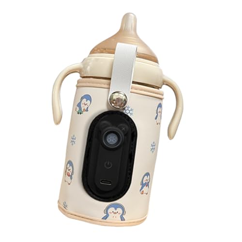 Tragbarer USB-Babyflaschenwärmer mit LCD-Display, einstellbare Temperatur, Babyflaschenwärmer, Gerät für Reisen und Zuhause, kompakt
