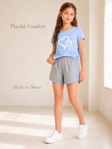 Image of Girl's 2 Piece Outfits Cute Summer T-Shirt and Graphic Shorts Clothing Sets