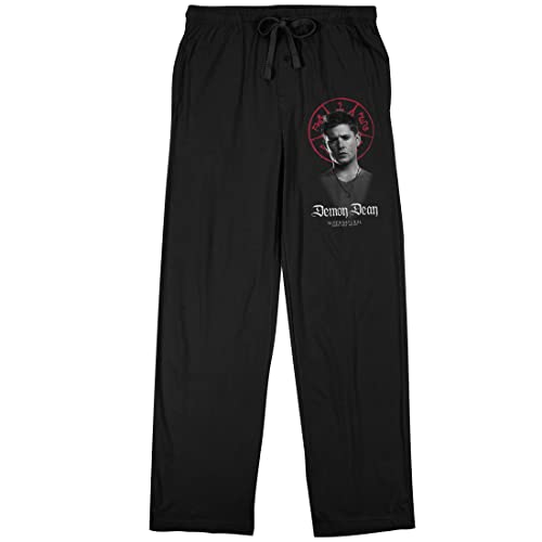 Supernatural TV Series Demon Dean Red Summoning Circle Men's Black Sleep Pajama Pants