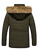 WenVen Men's Winter Outdoor Puffer Jacket Thickened Long Sleeve Coats Warm Fleece Lining Coat Hooded Windproof Parka Jacket Army Green L #1
