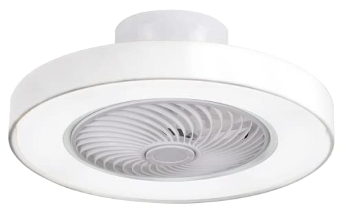 BEL AIR HOME - Ventilador Plafón CATHAY Motor DC Con Luz LED 72W Mando a Distancia, Rejilla Giratoria Eficiente Ventilación de 4 Velocidades para Verano y Plafón LED para Invierno (BLANCO)