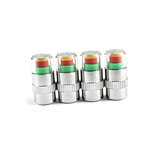 CHILDWEET 4 Piezas Tapones Valvula Neumatico con Sensor Indicador De Presión Visual para Control De Neumáticos Tapas Antipolvo Compatibles con SUV Y Sedán