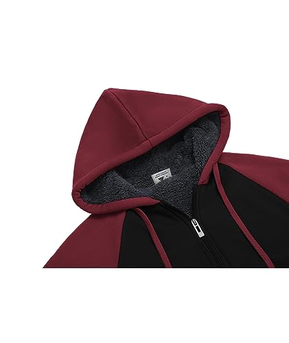 Image of GEEK LIGHTING Men's Fleece-Lined Zip Up Hoodie, Thick Hooded Jacket Winter Warm Athletic Sweatshirt