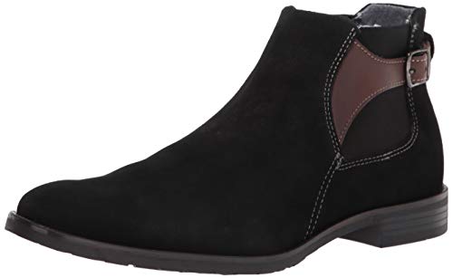 STACY ADAMS mens Roane Suede Chelsea Boot, Black, 9.5 US