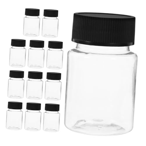 CIYODO Sample Containers 12pcs Empty Vials Wide Mouth Storage Tubes Lids for Laboratory Use