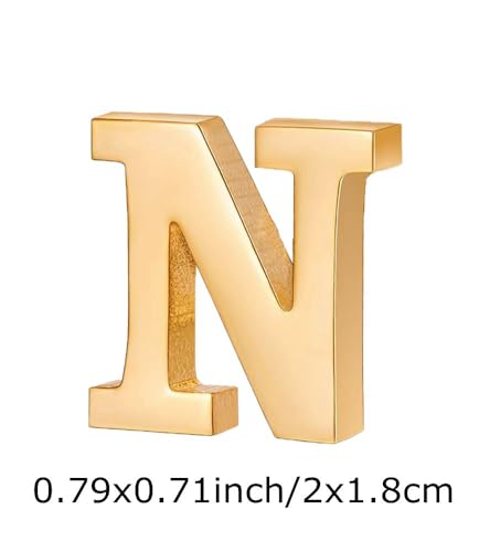 Image of vmcoatdu A-Z Initial Pins 26 Letters Pins 18K Gold Plated and Silver Tone Metal Brooch Breastpin Badge