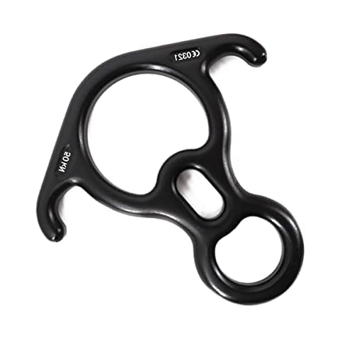 JEELAD 35kN 50kN Rescue Figure 8 Descender Climbing Gear Downhill Rappelling Rope Aluminum Alloy for Rock Climbing Training Emergency Aerial Yoga Cover