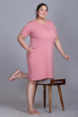 Image of In Love Women's Cotton Plus Size Nighty Chemise | Easy cotton chemise for nightwear and lounge comfort