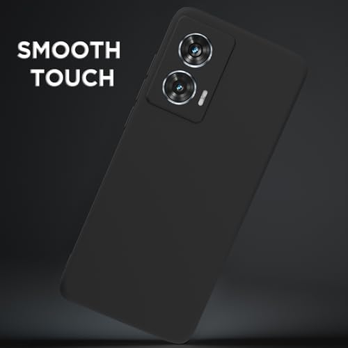 Image of Outlouders Back Cover for Motorola Moto Edge 50 Fusion 5G / Moto G96 5G | Camera Protection | Durable Soft Matte Silicone Bumper Case (Black)