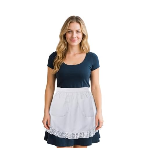 aspire Küchenschürze Retro Kochschürzen Taillenschürze und Stirnband Set für Damen
