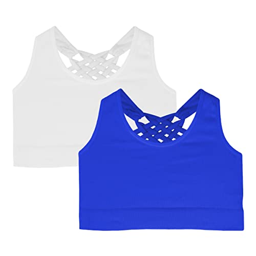 Kurve Girl’s Seamless Strappy Back Stretchy Crop Undershirt Bra, Made in USA