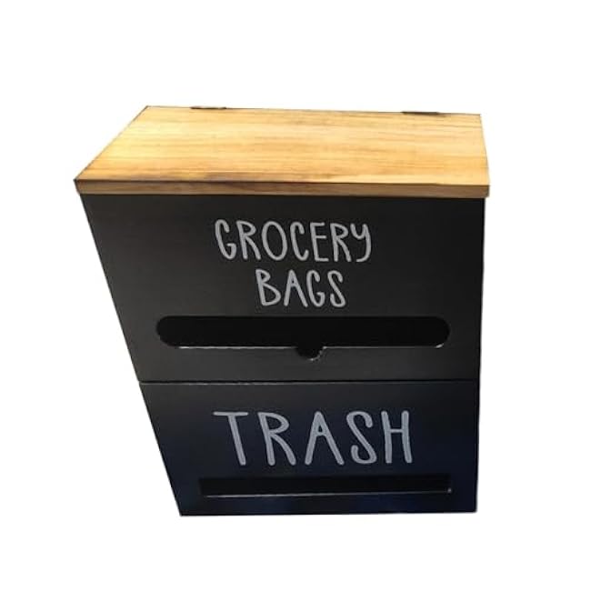 Trash Bag Holder, Garbage Bag Dispenser, Trash Bag Roll HolderSpace Saving Multiple Purpose Wall Mount Vintage for Under The Sink Countertop Organization, Black