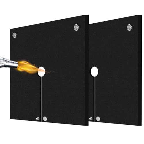 Image of 1 /4 inch(6mm) Welding Blanket Fireproof 2 Pack, Graphite Carbon Felt Flame Resistant up to 3000℉, Soldering Flame Retardant Protective Mat, Brazing Heat Shield for Torch, Plumbing, 12 inch x 12 inch