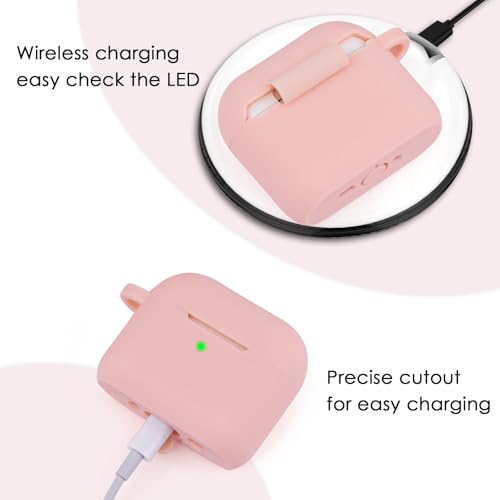 Image of Apple AirPods 4 Case, Cute Apple AirPods 4 Case Cover for Women Girls, Silicone Protective Case with Bracelet Keychain (Pink, AirPods 4 Case)