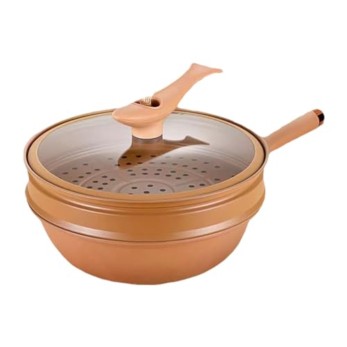 Wok Hierro Pequeña Sartén Wok,textura Trapezoidal Cazuela De Concentración De Energía, Batería De Cocina China Fondo Plano Para Estufas Inducción, Eléctricas Y Halógenas Hierro Con Tapa, W