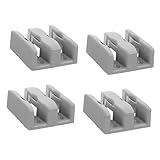 jojofuny 4 Uds Guías Inferiores Para Puertas Correderas De Ducha De Vidrio Tope Oscilante InstalacióN FáCil Guía Suelo Puerta Corredera Repuestos Mamparas Interiores