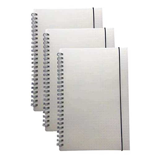 Rhuyoshn Spiral Notebooks Steno Pads Wirebound Memo Notepads, Journals For College School, Moisture Resistant Pp Cover, 5.4" X 8.5", 3 Pads/Pack, 80 Sheets/Pad(Dot) #TOP18