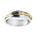 Silpada 'Float on' Fidget Spinner Ring in Sterling Silver with 14K Yellow Gold-Plating, Size 8, Size 8