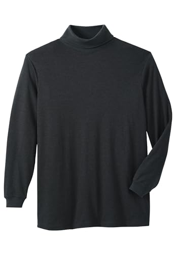 KingSize Men's Big & Tall Turtleneck Long-Sleeve Tee - 6XL, Heather Charcoal