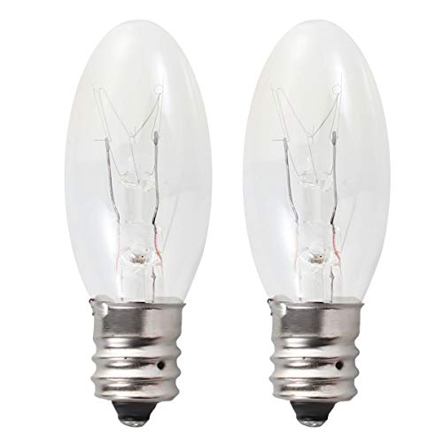Uonlytech 2pcs Salt Lamp Bulbs Replacement Long Lasting 15 Watt E12 Socket Warm Light Candelabra Lamp Bulbs