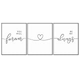 OFlyDesigns Bedroom Decor for Couples Wall Art Set of 3 Prints Bedroom Wall Decor Loves Above Bed Art Prints Home Gifts, 11x14inch Unframed