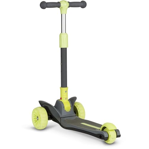 LIONELO Timmy - Monopattino per bambini da 3 anni fino a 50 kg, monopattino a tre ruote con regolazione in altezza, piattaforma antiscivolo, freno, ruote e piattaforma LED (VERDE, TIMMY) - 4
