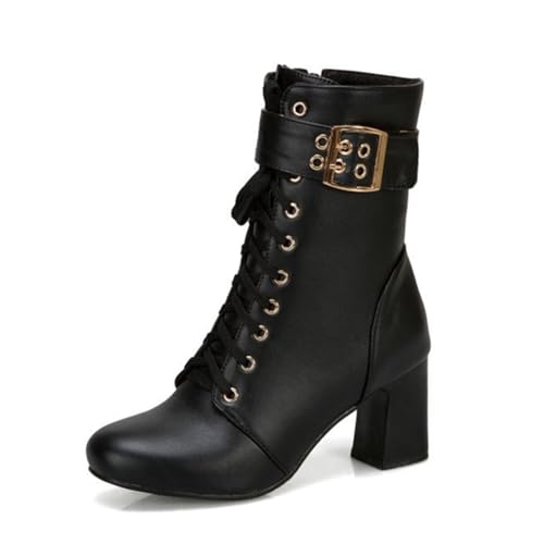 Bottines d'hiver avec sangle à boucle et fermeture zippée latérale