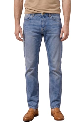 Image of Louis Philippe Men's Smart Fit Stretch Fabric for Comfort Premium Wash Aesthetic Authentic Twill and Durable Jeans
