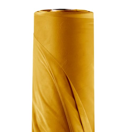 Filumi - Tela métrica (1 m, ancho 3 m, amarillo mostaza, terciopelo, para costura, muebles, fundas de almohada, pantalones Velto