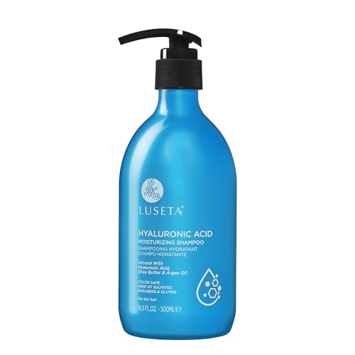 Image of Luseta Hyaluronic Acid Moisturizing Shampoo for Dry Hair, 16.9 oz | Dry and Damaged Hair Hydration, Sulfate Free for Women, Argan Shea Softness, Frizz Control, Color-Safe Wash
