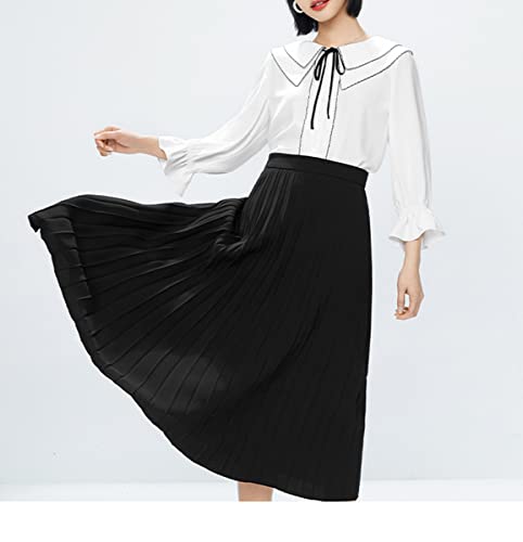 GOLDSTITCH Women's High Waist Pleated Skirt A line Swing Midi Skirt2