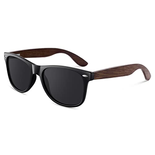 WEAROYO Sunglasses for Men Women Polarized Wood Bamboo Frame Shades UV400 Protection