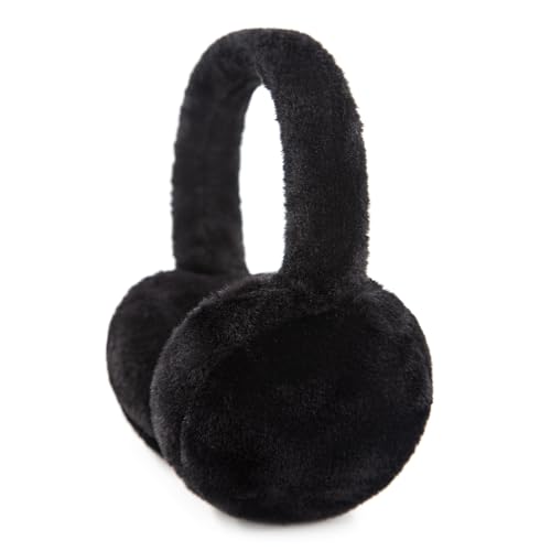 RANOME - RANOME Fluffy Ear Muffs Winter Women Foldable Fuzzy Earmuffs for Kids Cute Ear Muffs for Girls Boys Ear Warmer (A-black)