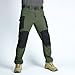 FQZWONG Men's Construction Work Utility Pants Relaxed Fit Stretch Flex Cordura Double Knee Reinforcement Carpenter Cargo（Green,Small