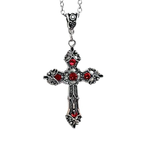 Gothic Necklace Gothic Dark Cross Necklace Pointed Dagger Cross Necklace Choker Vintage Vampire Black Cross Pendant Necklace Punk Style Halloween Christmas Jewelry Gifts for Men and Women