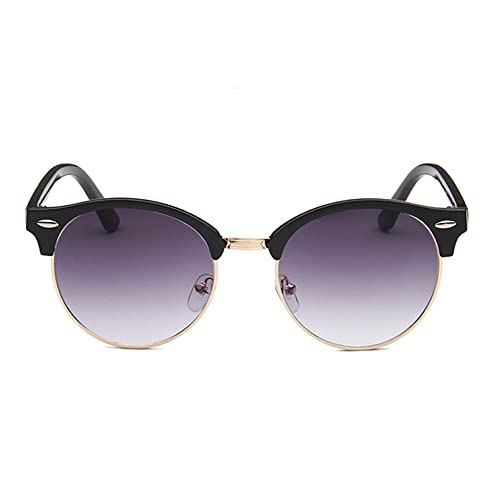 Image of AUGEN By Visions India Retro Vintage Round Abstract Unisex Sunglasses UV400 Protected Medium Size (Grey, 122)