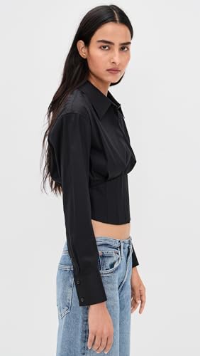 alice + olivia Women's Edie Corset Button Down4