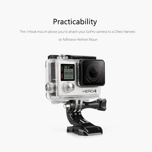 Image of J Hook Buckle Helmet Mount Base & Thumbscrew Kit - Quick Release Action Camera Vertical Mount Adapter Compatible with All Hero 14 /13 /12 /11 /10 /9 /8 /Max, DJI Osmo, & SJCAM