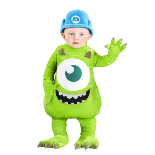 Infant's Disney Mike Wazowski Bubble Costume, Green Monster Jumpsuit for Halloween 6/9 Months
