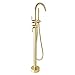Produktbild QYHT Freistehende Armatur Badewanne Wasserhahn Badewannenarmatur Wannenarmaturen Standarmatur Armaturen Bodenmontage Badezimmerarmatur mit Handbrause (B)