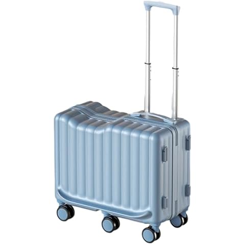 ELDA 22"" Ride-On Kids Suitcase with Spinner Wheels Cute Carry on Hardside Trolly Luggage Lightweight with Combination Lock, Travel Essential, Blue Cover