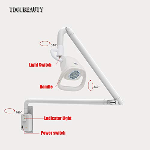 TDOUBEAUTY 21W LED Wall Mounted Type Surgical Lamp KD-2021W-3 Examination Light Gynecological Examination/Cosmetology/Pet Diagnosis and Treatment